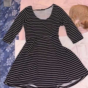 Rue21 black dress with white horizontal stripes